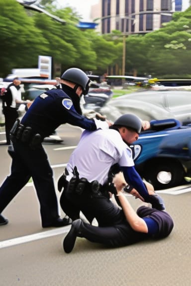 Louisville Metro Police Department discuss discrimination with a citizen.