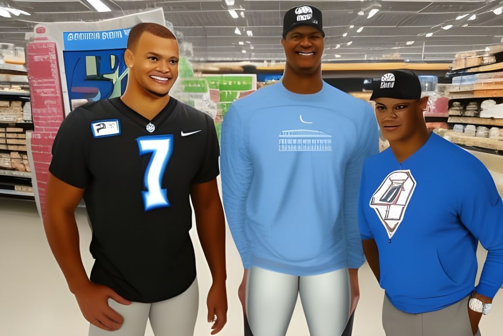 Dak Prescott, Cam Newton, and Jameis Winston hanging at Walmart